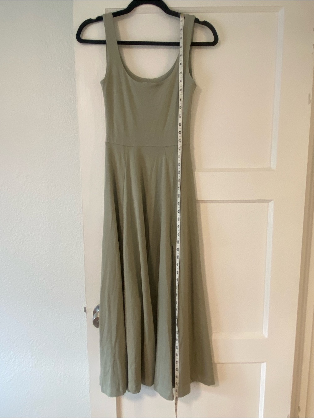 American Eagle Scoop Neck Midi Dress XS olive green - Picture 4 of 10